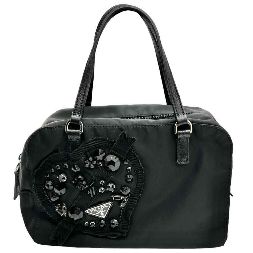 PRADA Evening Heart Handbag Black